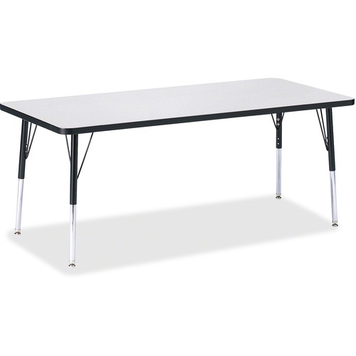 Jonti-Craft, Inc.  Kydz Activity Table, 30"x72"x15"-24", Gray/Black