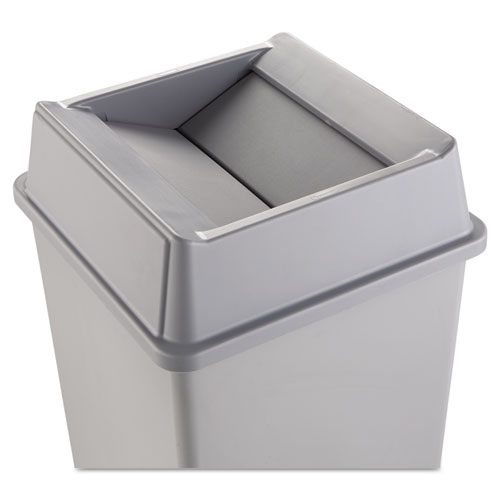 UNTOUCHABLE SQUARE SWING TOP LID, PLASTIC, 20.13W X 20.13D X 6.25H, GRAY