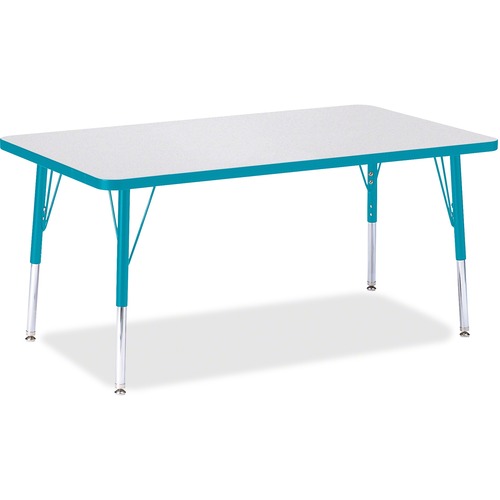 Jonti-Craft, Inc.  Kydz Activity Table, 30"x48"x15'x24", Gray/Teal