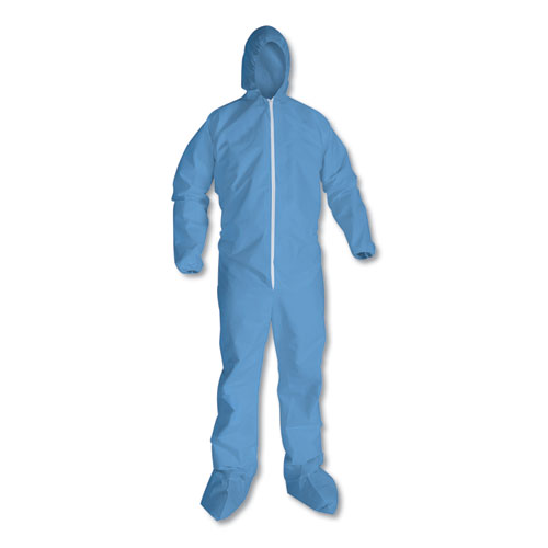 A65 HOOD AND BOOT FLAME-RESISTANT COVERALLS, BLUE, 2X-LARGE, 25/CARTON