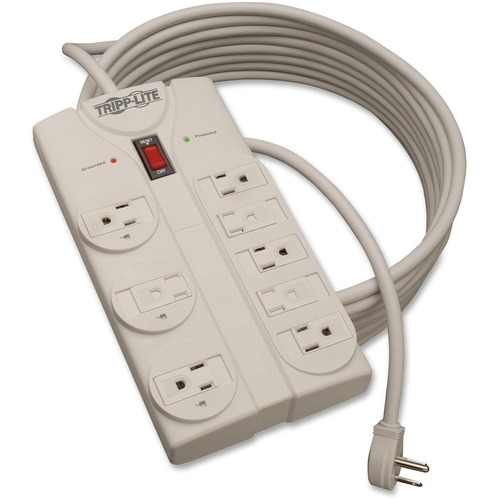 PROTECT IT! SURGE PROTECTOR, 8 OUTLETS, 25 FT CORD, 1440 JOULES, LIGHT GRAY