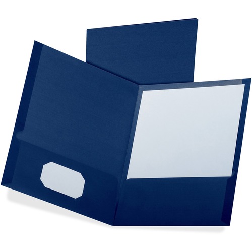 Linen Finish Twin Pocket Folders, Letter, Navy, 25/box