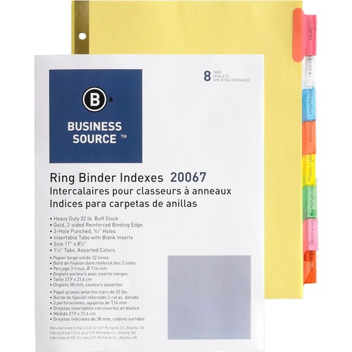 DIVIDERS,INSERT,8-TAB,MULTI