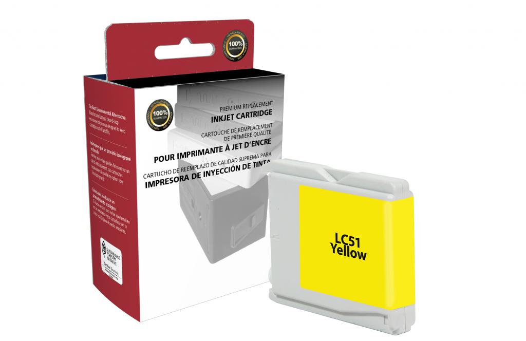 CIG Remanufactured Yellow Ink Cartridge (Alternative for Brother LC51Y) (400 Yield)
