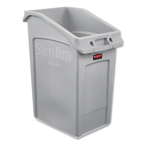 SLIM JIM UNDER-COUNTER CONTAINER, 23 GAL, POLYETHYLENE, GRAY