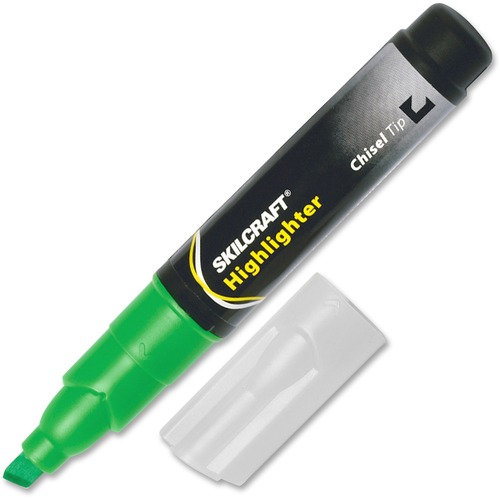 7520011660682 SKILCRAFT LARGE FLUORESCENT HIGHLIGHTER, CHISEL TIP, FLUORESCENT GREEN, DOZEN