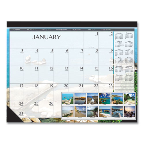 EARTHSCAPES SEASCAPES DESK PAD CALENDAR, 18.5 X 13, 2021