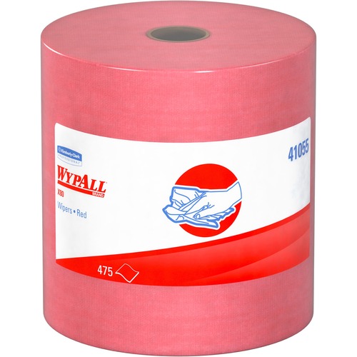 X80 Cloths, Hydroknit, Jumbo Roll, 12 1/2 X 13 2/5, Red, 475 Wipers/roll