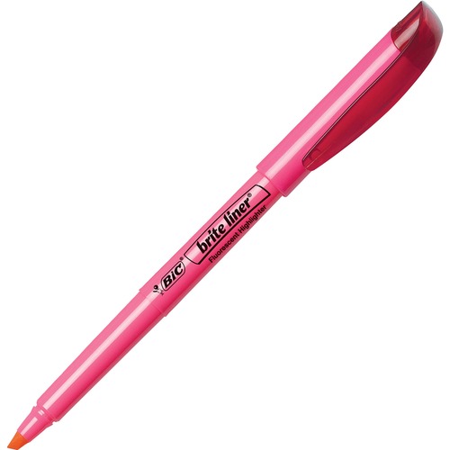 Brite Liner Highlighter, Chisel Tip, Fluorescent Pink, Dozen